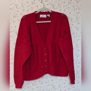 ♥️ Vintage Sweater L Knit Cardigan Fancy Buttons Grandma Core